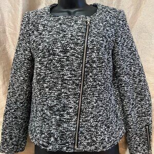 HnM heavy tweed blazer with front zipper (M)